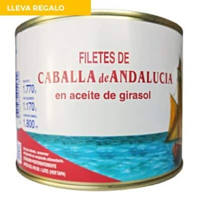 Conserva de pescado filetes de caballa en aceite de girasol 1880gr