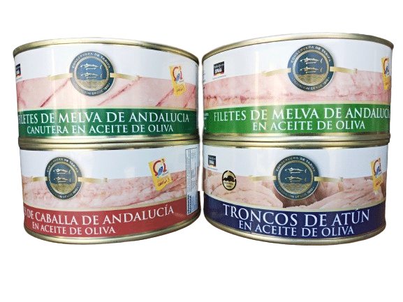 Lote conservas de pescado grandes atún, melva, caballa y melva canutera